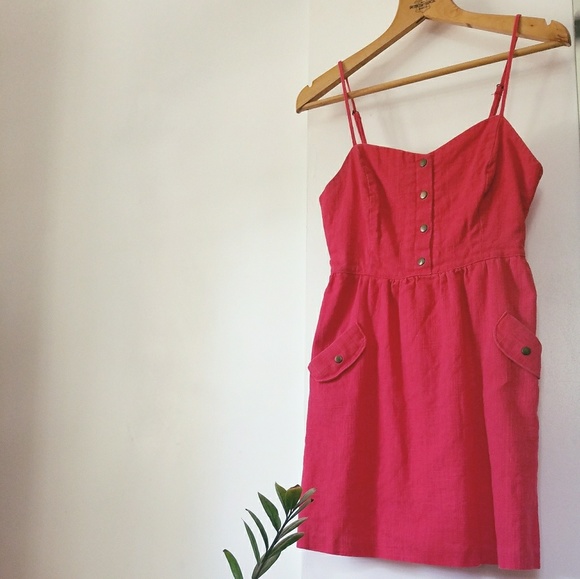 Dresses & Skirts - SOLD Red Linen Dress
